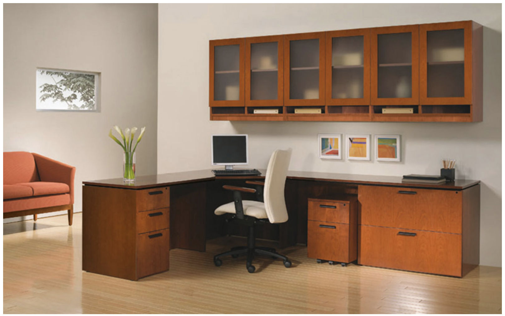 EL2 L-Desk, Overhead & Storage